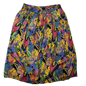 Toffs Vintage Floral Pleated Long Skirt Size 36 US 16-18 XL